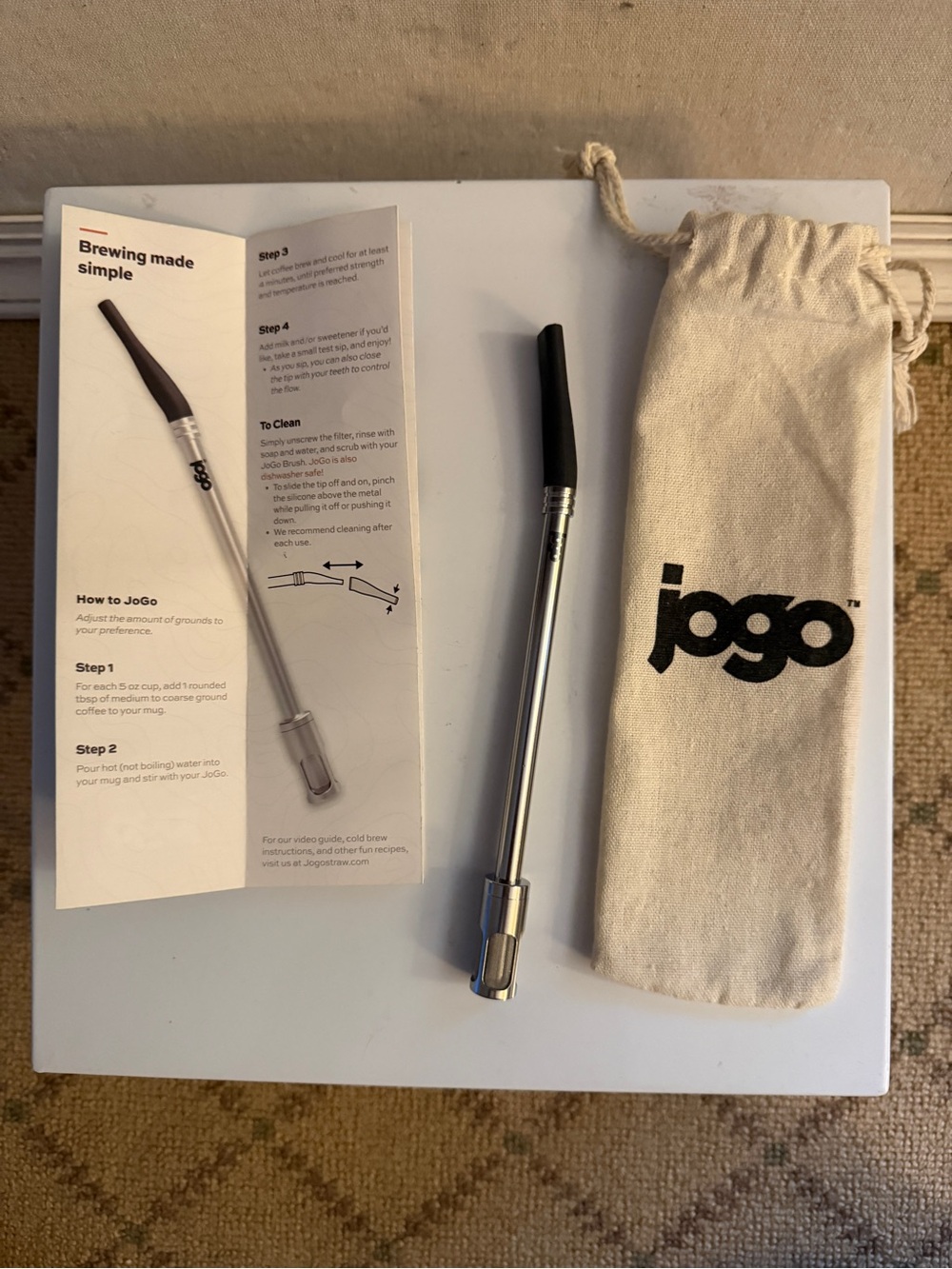 JoGo portable coffee brewing straw NWOT